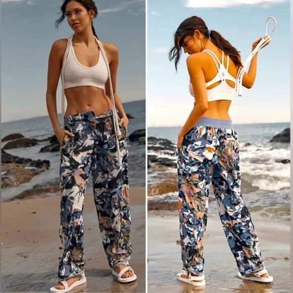 Free People Movement Cargo Pants L Purple Multi Mesmerize Me Cargo - Picture 6 of 12